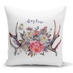 - K2449 - Realhomes Stay True Motifli Kavaniçe Desenli Dijital Baskılı Yastık Kırlent Kılıfı Realhomes