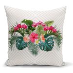 Simetrik Kareler Temalı Ogea Desenli Dijital Baskılı Kırlent Kılıfı Realhomes