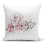 - K2456 - Realhomes Ogea Çiçek Temalı Yaprak Çizimi Kırlent Kılıfı Realhomes