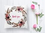 Thank You Baskılı Dijital Baskılı Yastık Kırlent Kılıfı Realhomes