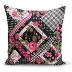 - K2461 - Realhomes Ekosa Desenli Geometrik Şekiller Dijital Baskılı Yastık Kırlent Kılıfı Realhomes