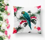 Mavi Papağan Dijital Baskılı Yastık Kırlent Kılıfı Realhomes