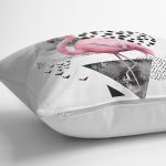 Martı Desenli Flamingo Temalı Dijital Baskılı Yastık Kırlent Kılıfı Realhomes