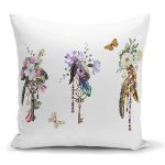 - K2473 - Realhomes Üçlü Anahtar Çizimli Dijital Baskılı Yastık Kırlent Kılıfı Realhomes