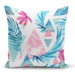 - K2474 - Realhomes  Palmiye Desenli Geometrik Şekiller Dekoratif Yastık Kılıfı Realhomes