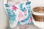 - K2474-2 - Realhomes  Palmiye Desenli Geometrik Şekiller Dekoratif Yastık Kılıfı Realhomes