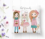 - K2476-1 - Realhomes  Best Friends Motifli Dekoratif Yastık Kırlent Kılıfı Realhomes