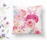 Pudra Çiçekler Temalı Dijital Baskılı Yastık Kırlent Kılıfı Realhomes