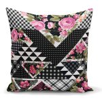 - K2504 - Realhomes Karma Çiçek Geometrik Desenler Modern Yastık Kırlent Kılıfı Realhomes