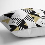 - K2508-3 - Realhomes Hardal Renk Geometrik Şekiller Temalı Kırlent Kılıfı Realhomes