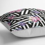 Renkli Zambak Desenli Modern Dijital Baskılı Yastık Kılıfı Realhomes