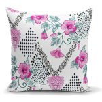 - K2514 - Realhomes Kare Puanlı Kalp Kolye Motifli Dekoratif Yastık Kırlent Kılıfı Realhomes