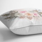 - K2515-3 - Realhomes  Dal ve Çiçek Motifli Dijital Baskılı Yastık Kırlent Kılıfı Realhomes