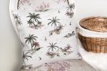 - K2519-2 - Realhomes Beyaz Temalı Palmiye Adası Dijital Baskılı Yastık Kırlent Kılıfı Realhomes