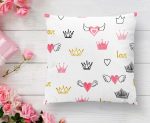 - K2526-1 - Realhomes Kanatlı Kalp Desenli Love Motifli Yastık Kılıfı Realhomes