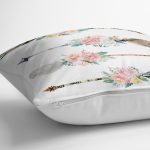 - K2527-3 - Realhomes Çiçekli Mızrak Motifli Dijital Baskılı Yastık Kırlent Kılıfı Realhomes