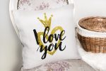 - K2530-2 - Realhomes  I Love You Motifli Dijital Baskılı Yastık Kırlent Kılıfı Realhomes