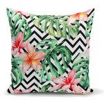 - K2539 - Realhomes  Zigzag Zebra Desenli Dijital Baskılı Yastık Kırlent Kılıfı Realhomes