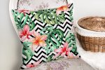 - K2539-2 - Realhomes  Zigzag Zebra Desenli Dijital Baskılı Yastık Kırlent Kılıfı Realhomes