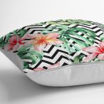 - K2539-3 - Realhomes  Zigzag Zebra Desenli Dijital Baskılı Yastık Kırlent Kılıfı Realhomes