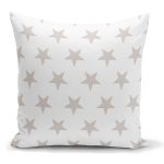 - K2545 - Realhomes Açık Gri Yıldız Modern Yastık Kırlent Kılıfı Realhomes