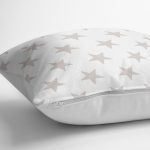 - K2545-3 - Realhomes Açık Gri Yıldız Modern Yastık Kırlent Kılıfı Realhomes