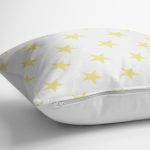 - K2548-3 - Realhomes Sarı Yıldız Dekoratif Yastık Kırlent Kılıfı Realhomes