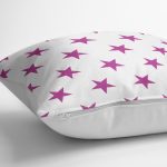 Eflatun Yıldız Desenli Modern Dijital Baskılı Yastık Kılıfı Realhomes