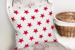 - K2551-2 - Realhomes Kırmızı Yıldız Motifli Modern Dijital Baskılı Yastık Kılıfı Realhomes