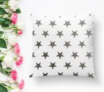 - K2553-1 - Realhomes Gri Yıldız Şekilli Dekoratif Yastık Kılıfı Realhomes