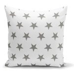 - K2553 - Realhomes Gri Yıldız Şekilli Dekoratif Yastık Kılıfı Realhomes