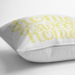 - K2563-3 - Realhomes Sarı Home Sweet Home Dekoratif Yastık Kırlent Kılıfı Realhomes
