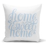 - K2564 - Realhomes Mavi Home Sweet Home Modern Yastık Kırlent Kılıfı Realhomes