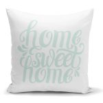 - K2566 - Realhomes Bulut Mavi Home Sweet Home Dekoratif Yastık Kırlent Kılıfı Realhomes