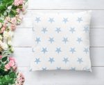 - K2567-1 - Realhomes Mavi Yıldız Desenli Modern Dijital Baskılı Yastık Kılıfı Realhomes