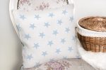 - K2567-2 - Realhomes Mavi Yıldız Desenli Modern Dijital Baskılı Yastık Kılıfı Realhomes