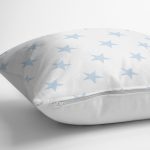 - K2567-3 - Realhomes Mavi Yıldız Desenli Modern Dijital Baskılı Yastık Kılıfı Realhomes