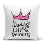 - K2571 - Realhomes Pembe Taç Desenli Dijital Baskılı Yastık Kırlent Kılıfı Realhomes