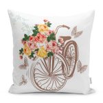 Bisiklet Desenli Dijital Baskılı Dekoratif Yastık Kırlent Kılıfı Realhomes