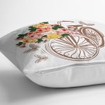 Bisiklet Desenli Dijital Baskılı Dekoratif Yastık Kırlent Kılıfı Realhomes