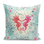 - Petek-K90-Gorsel1 - Realhomes  Deniz Atı Desenli Dijital Baskılı Dekoratif Yastık Kırlent Kılıfı Realhomes