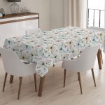 Modern Çiçek Temalı Dijital Baskılı 3D Masa Örtüsü Realhomes