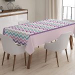 RealHomes Zigzag Deseni Dijital Baskılı 3D Masa Örtüsü Realhomes
