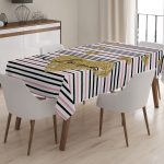 Geometrik Desenli Dijital Baskılı 3D Masa Örtüsü Realhomes