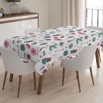 Modern Palmiye Desenli Dijital Baskılı Masa Örtüsü Realhomes