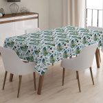 Çiçek Temalı Dijital Baskılı 3D Masa Örtüsü Realhomes