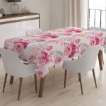 Modern Çiçek Temalı Dijital Baskılı Masa Örtüsü Realhomes