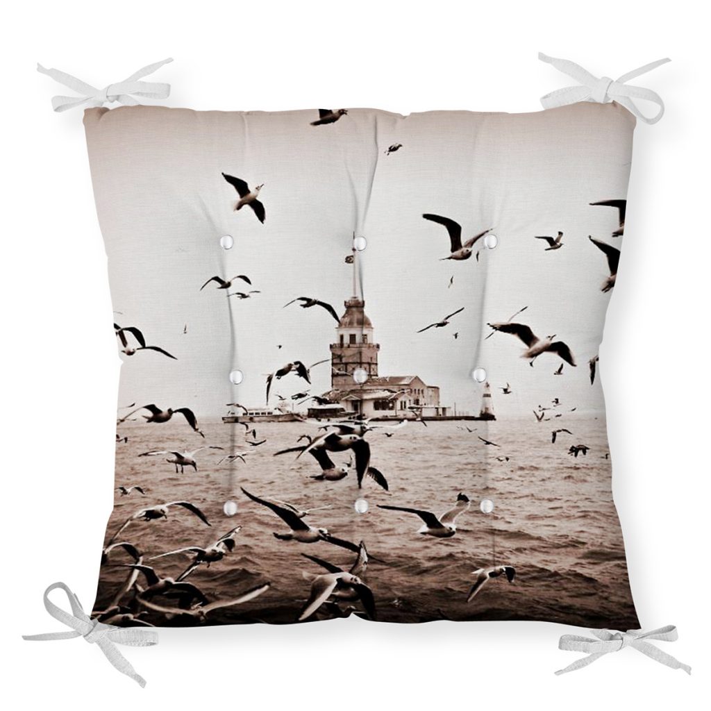 RealHomes Özel Tasarım Düğmeli Pofidik Sandalye Minderi