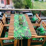 Geometrik Yaprak Desenli Masa Takımı Realhomes