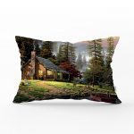 - dikdortgen-04 - Realhomes Dağ Evi Manzaralı Dijital Baskılı Modern Dikdörtgen Yastık Kırlent Kılıfı Realhomes